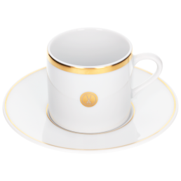 Espresso cup & saucer, Swords Luxury Gold, swords medallion, gold rim, V 0,05 l