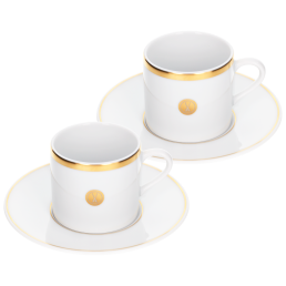 Espresso set, 4-pcs, Shape "No 41", Swords Luxury Gold, swords medallion, gold rim