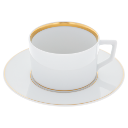 Coffee cup & saucer, Shape "No 41", Swords Luxury Gold, gold rim, V 0,15 l