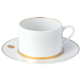 Cappuccino cup & saucer, Swords Luxury Gold, gold rim, V 0,25 l