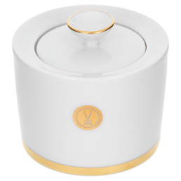 Sugar Bowl, Shape "No 41", Swords Luxury Gold, swords medallion, gold rim, H 7,5 cm