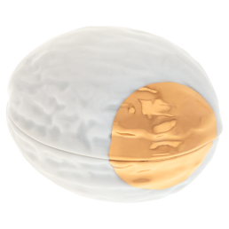 Box Walnut, golden Dot, L 6,5 cm