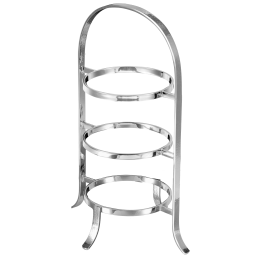 Etagere, for 3 plates, aluminium nickelplated, H 45 cm, Ø 26 cm