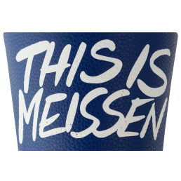 Cuff for coffee to go mug large, "This is MEISSEN", blue1