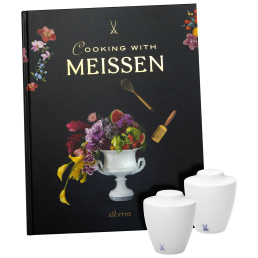 Cookbook set, 3-pcs, Cookbook, "Cooking with MEISSEN", Salt- & Pepper shaker, MEISSEN® Cosmopolitan