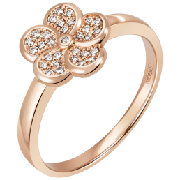 Ring Royal Blossom Pavé, 750 rose gold, 1 Blossom Pavé 31 brillants approx 0,14 ct, TW, VSI, full cut good