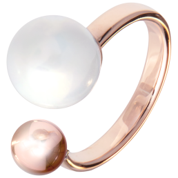 Ring Circle, Pearl Collection Pure White, 750 rose gold, 1 porcelain pearl 10mm