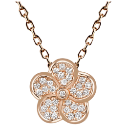 Necklace Royal Blossom Pavé, 750 rose gold, 1 Blossom Pave, 31 Brilliants approx 0,14 carats TW VSI, length 45/42cm