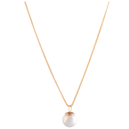 Necklace Pearl Collection Pure White short, 750 rose gold, composed of necklace, length 45 cm, variable eylet at 42 cm, and pendan