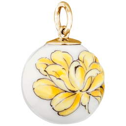Pendant "Boule" Tuberose relief in Yellow, Ø 1,9 cm