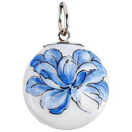 Pendant "Boule" Tuberose relief in Blue, Ø 1,9 cm