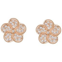 Ear studs Royal Blossom Pavé, 750 rose gold, 2 Blossoms Pavé, 62 brilliant approx 0,26 carats, TW, VSI, full cut good