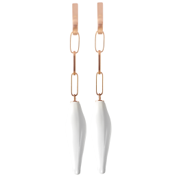 Earrings Bloom Collection, 925 silver rose plated with 2  flower buds in porcelain