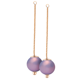 Add on to ear studs Pearl Collection Lilac, 750 rose gold, 2 porcelain pearls 12mm each