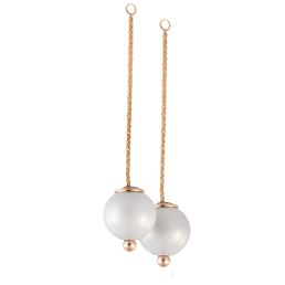 Ear studs add on, Pearl Collection Pure White, rose gold