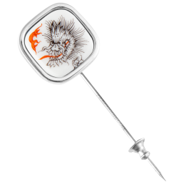 Pin Ming dragon black, 925 sterling silver