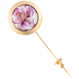 Pin Lilly, 925 Silver gold plated, 2,2 x 4 cm