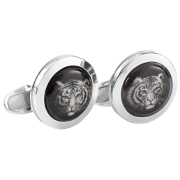 Cufflinks Tiger, 925 sterling silver