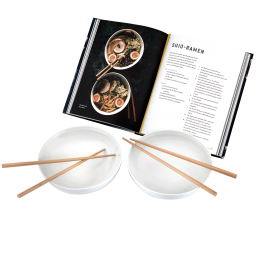 Ramen set, 7-pcs for 2 persons, Wellenspiel relief, white