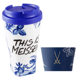 Coffee to go mug with plastic lid and cuff, Shape "nova", monkey and sloth, V 0,35 l