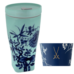 Coffee to go mug with porcelain lid and cuff, Shape "nova", "The Original", seladon, V 0,35 l