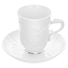 Bürotasse cup Capuccino Milchkaffee Meissen: große Tasse weiss mit Asthenkel