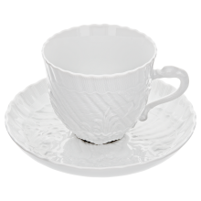 Bürotasse cup Capuccino Milchkaffee Meissen: große Tasse weiss mit Asthenkel