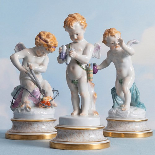 Amorfiguren aus Meissener Porzellan
